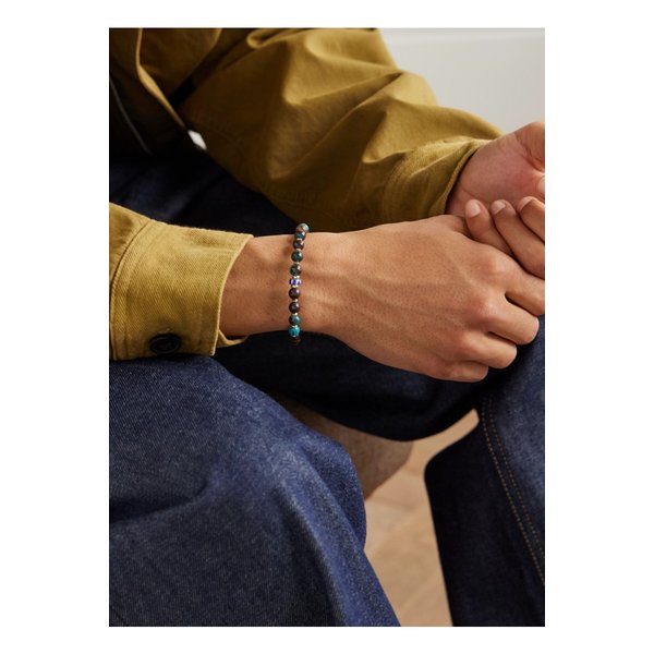 미키아 스털링 실버 크리소콜라 셸 비즈 브레이슬릿 실버 46376663162912535