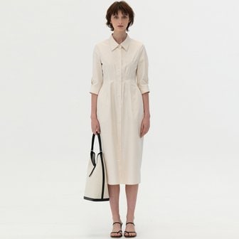 킨더살몬 [SS21 ESSENTIAL] Original Silhouette Shirt Dress Cream