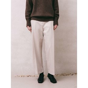 Round Tuck Wool Pants (Oatmeal)