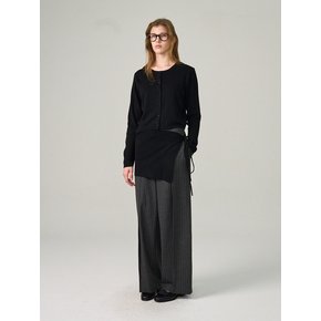 Pin Stripe Tuck Detail Wide Pants