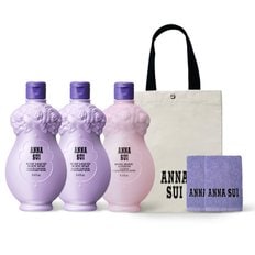 안나수이 로즈 바디워시듀오&로션 세트(+고리형 수건x2, 에코백)