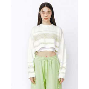 MIXED STRIPE KNIT TOP - GREEN