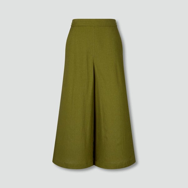 여 리넨 블렌디드 큐롯 팬츠 J125201118048