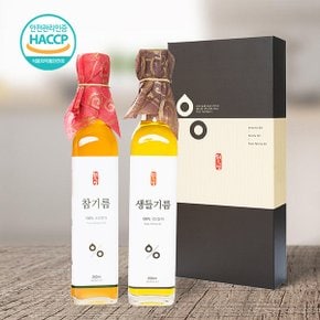 [명절 후 배송][웰굿]국산 참기름 생들기름 선물세트 6호(참기름,생들기름,각250ml)(+선물박스,쇼핑백)