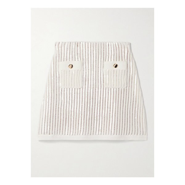 시퀸 크로셰 코튼 캐시미어 혼방 미니 스커트 화이트 1647597358037080