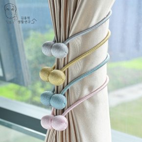 1+1 마그네틱 커튼볼 타이백 자석 커텐고리 로프