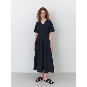 RTR V-NECK TUCK DRESS _2COLORS