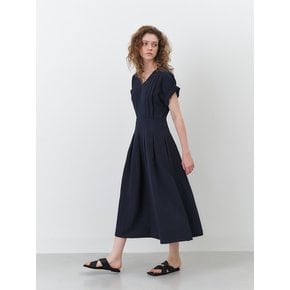RTR V-NECK TUCK DRESS _2COLORS