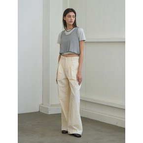 Double Tuck Wide Pants_Cream