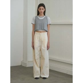 Double Tuck Wide Pants_Cream