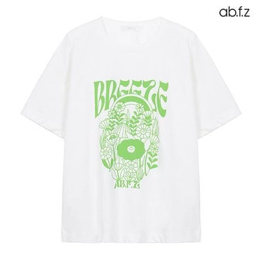 ab.f.z 플라워 프린팅 라운드넥 반팔 티셔츠 (AFX2HK36A)