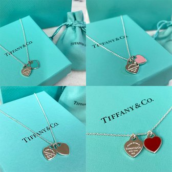 TIFFANY&CO 티파니앤코 미니 더블 하트 태그 16/18inch 팬던트 목걸이 TIFFANY MINI DOUBLE HEART TAG PENDA