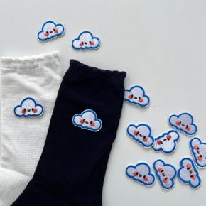 구름 하늘 와펜 DIY 귀여운 자수 패치 열접착 패딩수선 핑크 가방 리폼