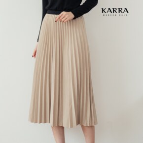 KARRA 플리츠밴딩롱울스커트_A3F0228