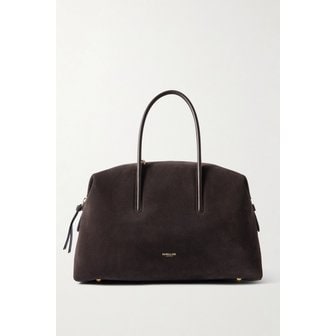 DEMELLIER 드멜리어 더 미디 스톡홀름 미디엄 가죽 트리밍 스웨이드 토트백 초콜릿 46376663162972676