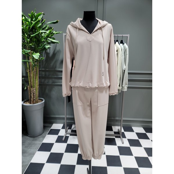 [여주점] 밑단 스트링 후드 저지 티셔츠(SATS32131)