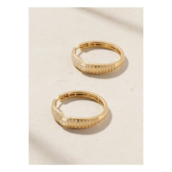 알마시카 아디레 18k 골드 다이아몬드 후프 이어링 1647597353340991