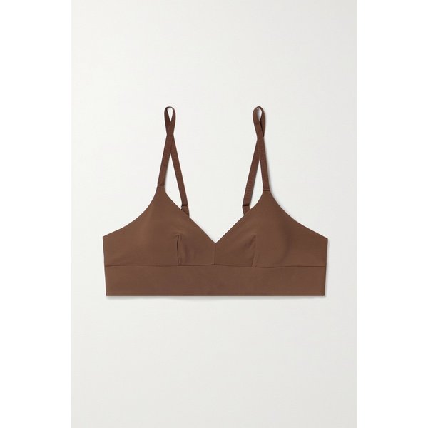 Naked Stretch-jersey Soft-cup Bra 다크 브라운