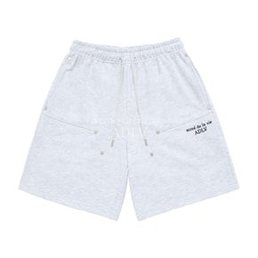 BASIC LOGO NEEDLEWORK SHORT PANTS MELANGE 베이직로고니들워크 숏팬츠 멜란지 SPLBAN-MEL