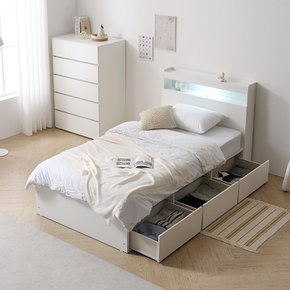 보루네오 마르체 리움 LED 통서랍 SS 수납 침대+포켓40T 매트리스 세트 BKC791C