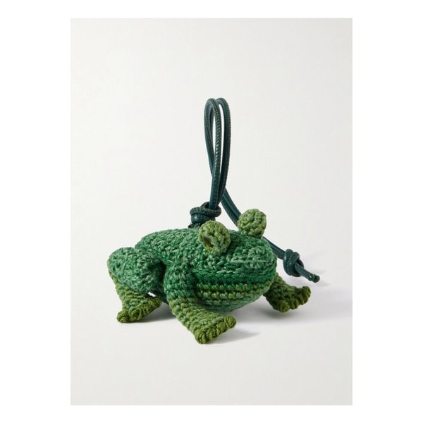 프로그 크로셰 코튼 가죽 백 참 그린 46376663162971381