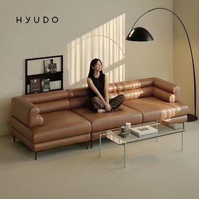 지정일배송/무료설치ㅣ시간의 동백 모듈형 2880 천연 면피 4인 가죽 소파 (쿠션증정)