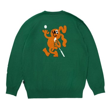 욜프 KNIT CREWNECK B RABBIT GREEN 욜프 니트 크루넥 B 래빗 그린