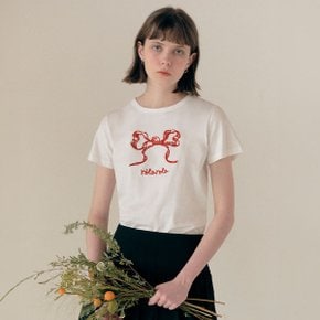 RIBBON HALF T-SHIRT WHITE