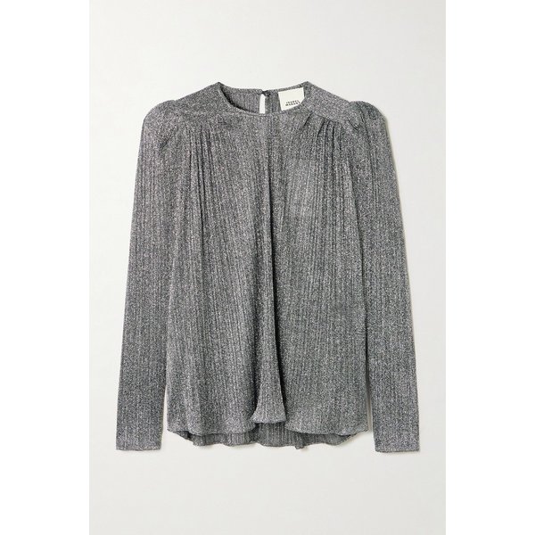 엘리아 개더 라메 블라우스 46376663162989385