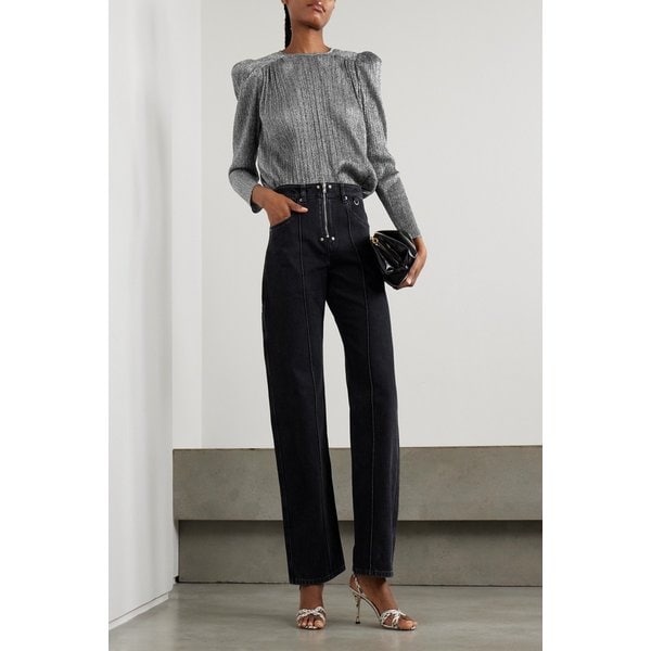 엘리아 개더 라메 블라우스 46376663162989385