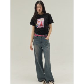 Small Room Exhibition Turn-Up Sleeve Tee_Black