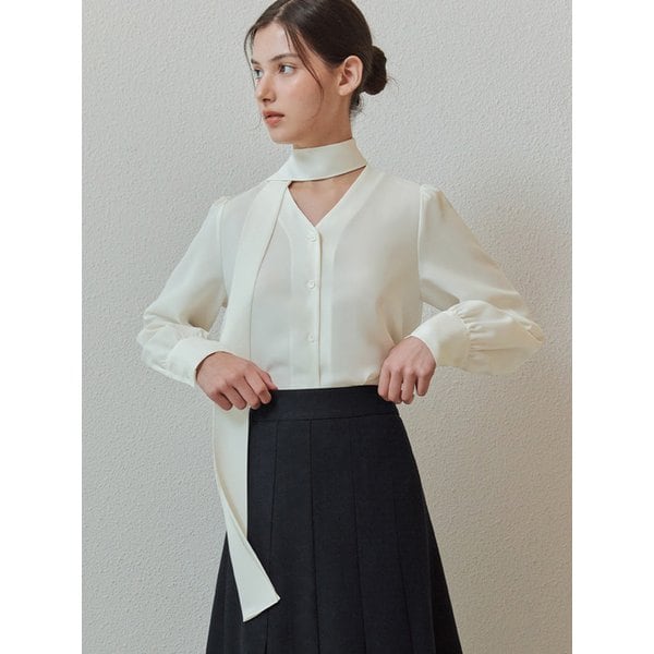 [단독판매_IVORY][3컬러] 뉴 타이 블라우스