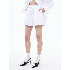 BANDED COTTON SHORTS_WHITE