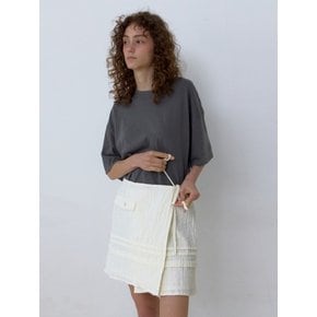 CRINKLE NATURAL WRAP SKIRT CREAM