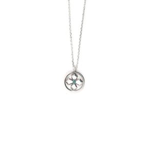 SILVER ORIENTAL SYMBOL GEMSTONE NECKLACE