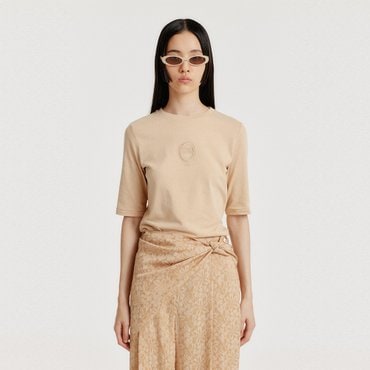 EENK YOL Lace Trimed T-Shirt - Beige