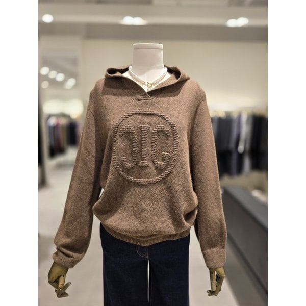 [파주점] 울 블렌드 로고 후드넥 풀오버 니트 JRAA1PO543