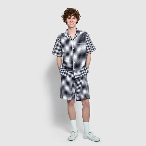 JAJU 25 S/S   남 시어서커 5부 파자마 세트  J215201106