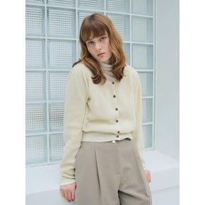 LOW NECK WAFFLE CARDIGAN / IVORY