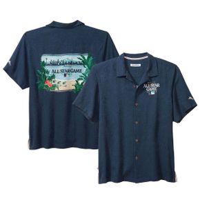 4533783 Tommy Bahama Mens Navy 2023 MLB All-Star Game Camp Button-Up Shirt