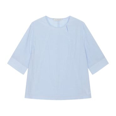 르샵블랑 배색 스티치 포인트 블라우스 L1G22WBL120