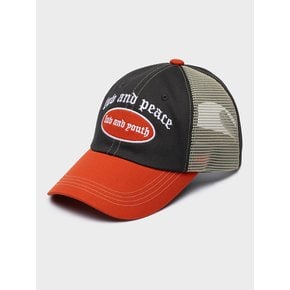 LUV N PEACE BALLCAP CHARCOAL ORANGE