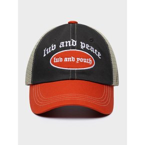 LUV N PEACE BALLCAP CHARCOAL ORANGE