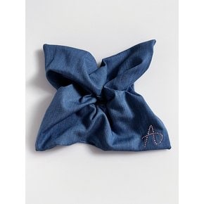 Denim Square Scrunchies / Mid Blue