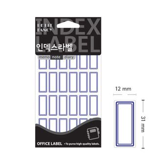 제이큐 일반 견출지 라벨 정부화일 이름표 청색 221B 12x31mm X ( 3매입 )