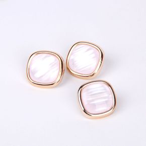 가디건 자개단추 사각 아이보리 21mm