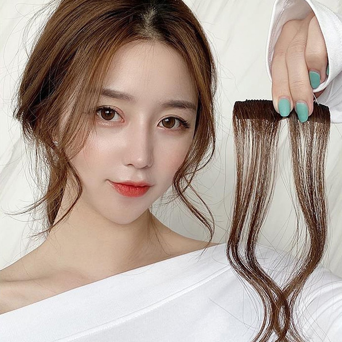 S컬 옆머리 똑딱이 부분가발 3p 웨이브 헤어피스, 믿고 사는 즐거움 SSG.COM