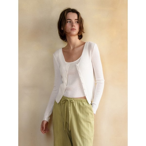 TWO-WAY LAYERED CARDIGAN SETUP[IVORY] / 4COLOR