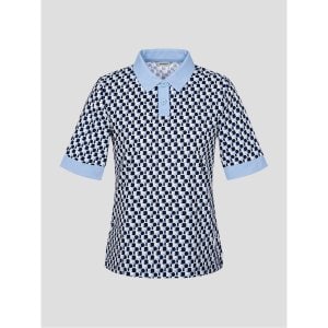 빈폴골프 여성 올오버 패턴 5부 소매 티셔츠  스카이블루 (BJ3742A06Q)
