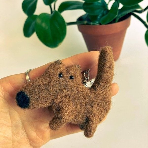 백참 열쇠고리 키홀더 가방 인형 동물키링 브라운 (WC23FCD)